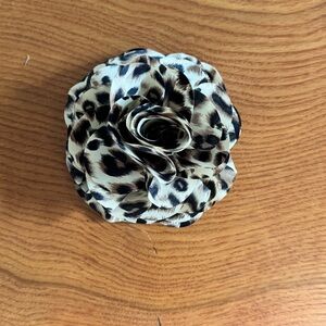 Leopard Print Fabric Rose Flower Magnetic “Pin” Accessory - No Holes in Clothes!